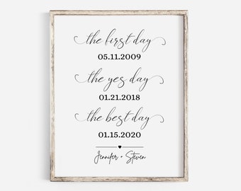 First Day, Yes Day, Best Day Printable Poster Sign, Our Love Story, Forever Day Sign, Wedding Day Sign, FOUR Sizes, Try Before You Buy