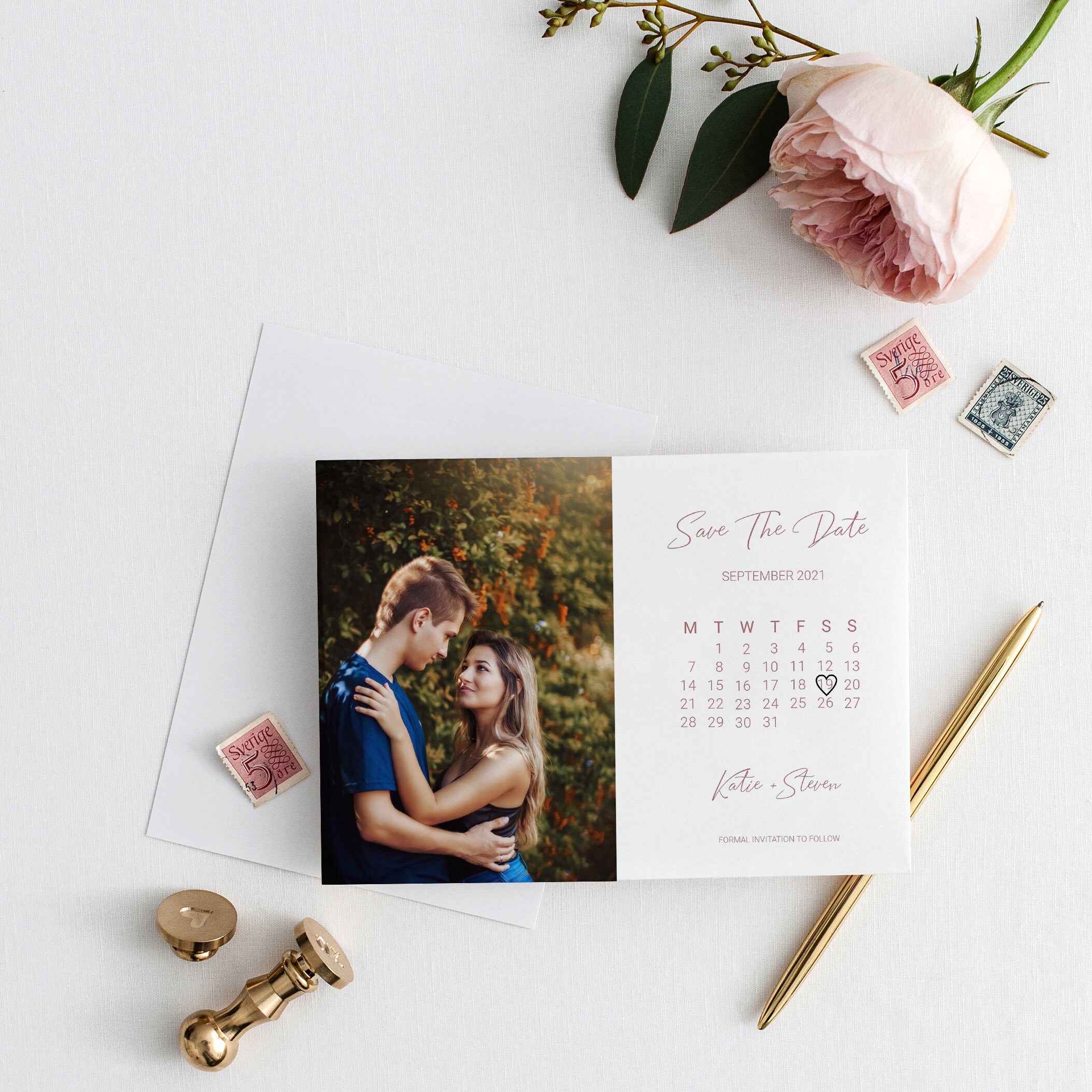 CALENDAR Save the Date Template With Photo, Printable Save the Date Template,  Fully Editable, Photo Save the Date Card, INSTANT Download - Etsy