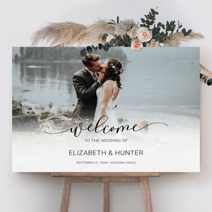 Photo Welcome Wedding Sign Template, Printable Picture Wedding Reception Poster Sign, Event Photo Welcome Board, Bridal Shower Welcome Sign