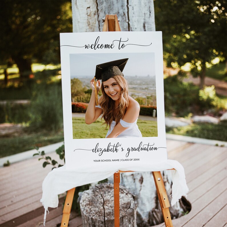 Editable Photo Graduation Party Welcome Sign Template, Printable ...