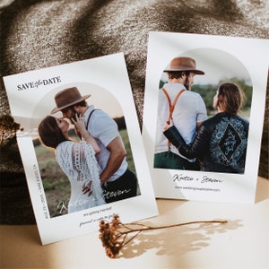 Minimalist Arch Frame Photo Save the Date Invitation, Electronic Save The Date Templates, Arch Save The Date Digital, Try Before You Buy