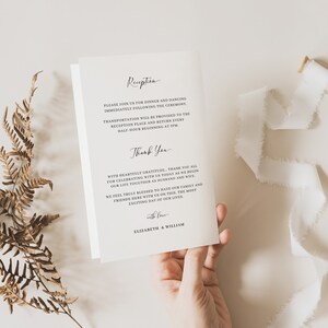 Minimalist Wedding Program Template with Icons - Modern Script, Printable Foldable Timeline, Perfect for Contemporary Weddings