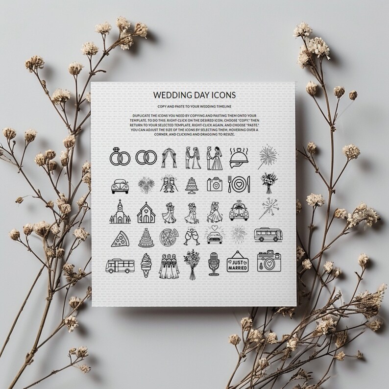 Wedding Day Infographic Icons