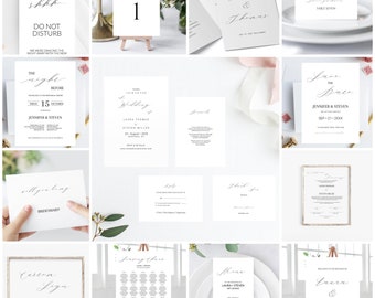 Minimale Hochzeitseinladung Vorlagen BUNDLE, einfache Hochzeitseinladung, moderne Hochzeitseinladungs-Reihe, versuchen Sie, bevor Sie kaufen