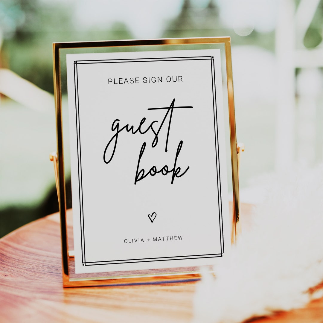 Photo GUEST BOOK Sign Template, Wedding Photo Guestbook Sign, Please ...