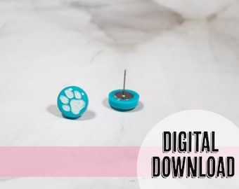 Puppy Paw Print Stud Earring Laser Ready SVG Instant Download
