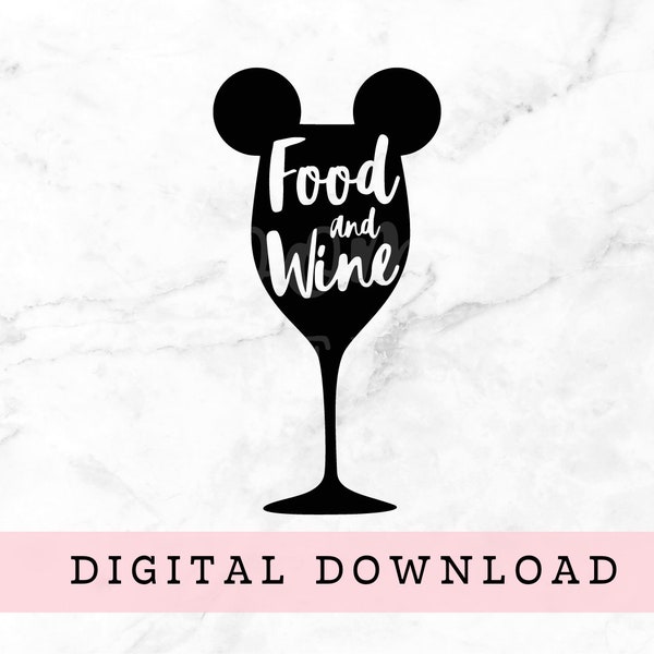 Food & Wine Glass With Ears, Festival Shirt SVG, Food and Wine Festival SVG, Instant Digital Download SVG File