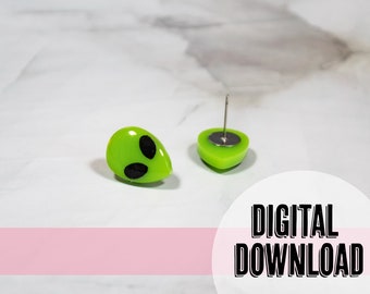 Grün Alien Ohrstecker Laser bereit SVG Sofort Download