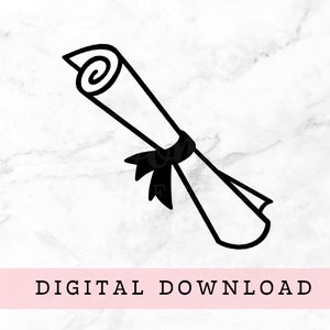 Diplôme de fin d'études Dessin au trait Fichier SVG à téléchargement immédiat