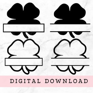 Split Monogram St. Patrick&#39;s Day Clover Shamrock Value Bundle Instant Download SVG file