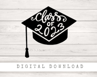 Clase de 2023 Graduación Cap 2 Descarga instantánea Archivo SVG