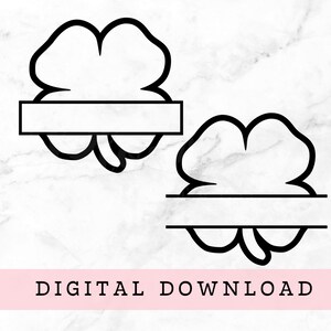 Split Monogram SVG, Split Clover Shamrock Outline Descarga instantánea de archivos SVG, Día de San Patricio SVG