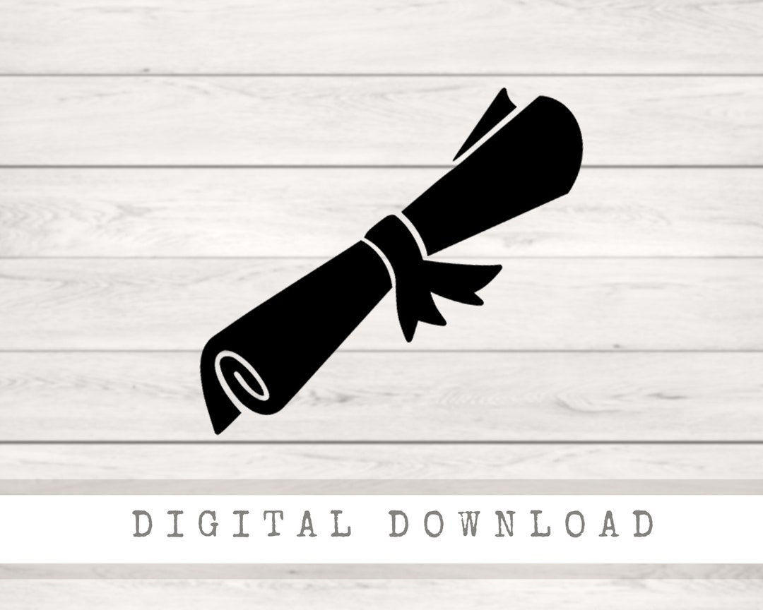 Graduation Diploma Silhouette Instant Download SVG File - Etsy