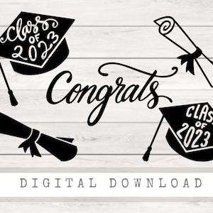 Accesorios para graduados Descarga digital del paquete SVG