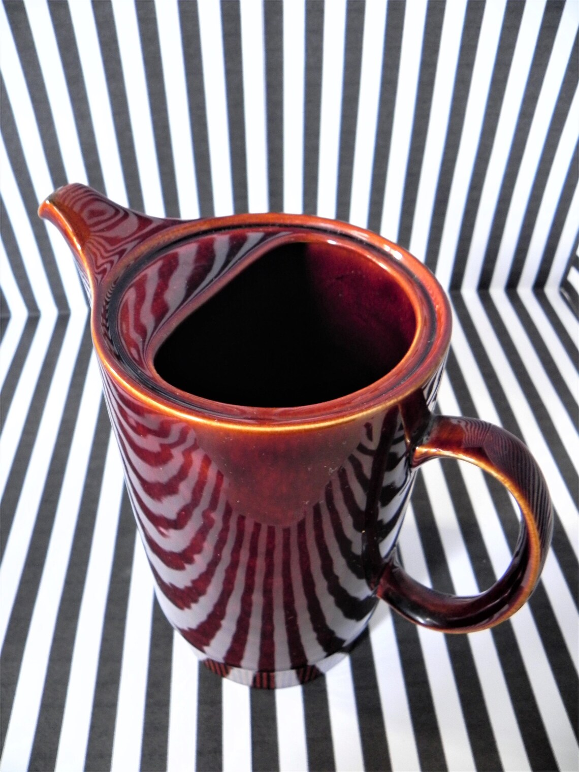 Poole Pottery Teapot. High Gloss Brown With Contrasting White Etsy