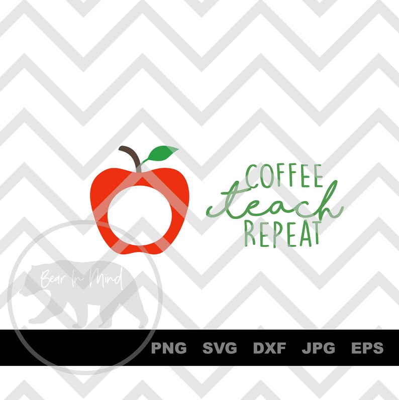 Download Starbucks Teacher Apple Decal Coffee Teach Repeat SVG File ...