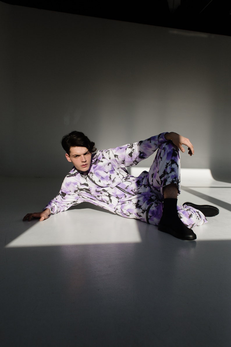 Men's Jumpsuit White Pantsuit Cotton Jumpsuit Tiedye Etsy