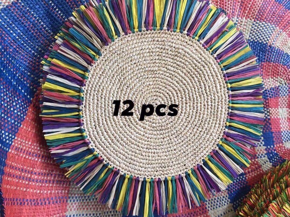 New Handmade Raffia Placemats Placemats straws Native Etsy