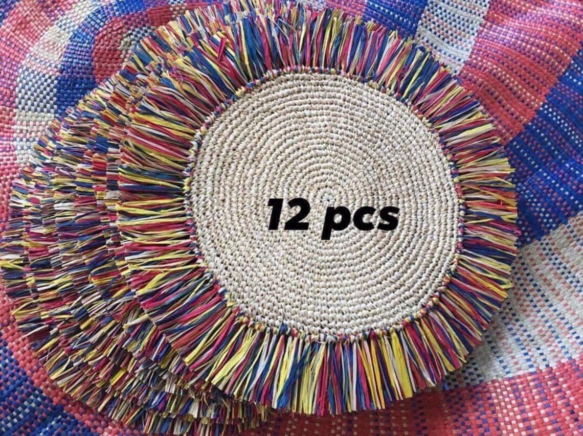New Handmade Raffia Placemats Placemats straws Native Etsy