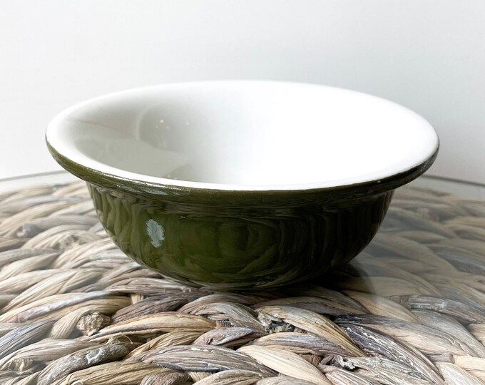 Vintage Green and White Bowl Hall Pottery Oven Safe Bowl Oven Safe