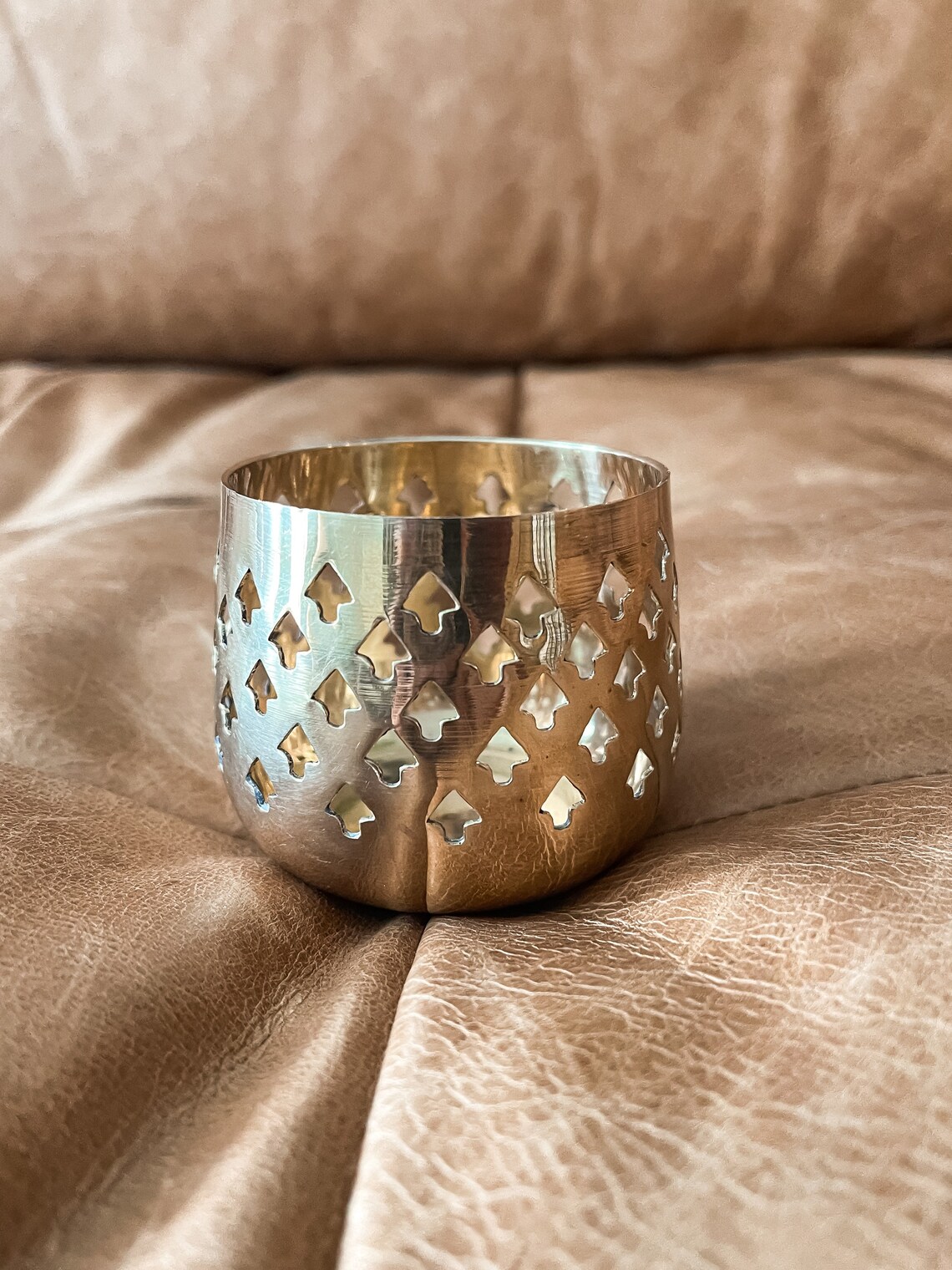 Vintage Brass Votive Candle Holder Etsy