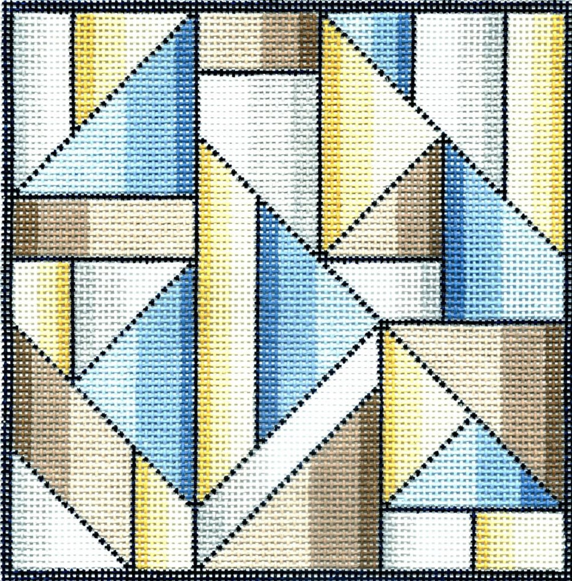 6228 Geometric Design Needlepoint Canvas Handpainted 7 Etsy