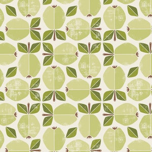 Under the Apple Tree - Apples Green Fabric
