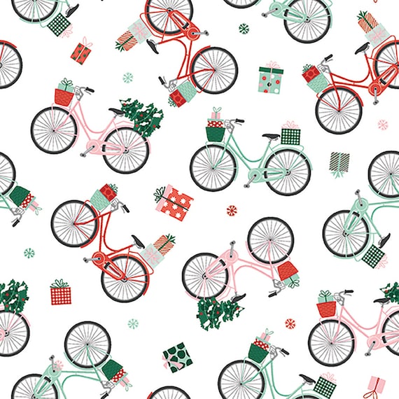 Buy Home for Christmas Bicycles Fabric Online in India