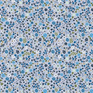 Cosmic Sea - Cosmic Blooms - Bright Blues Fabric