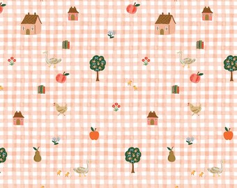Hogar dulce hogar - Estilo rústico con estampado de cuadros rosas