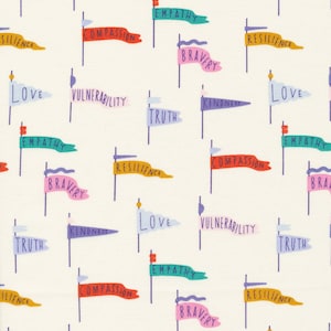 Universal Love - Pennant Power Ivory Fabric