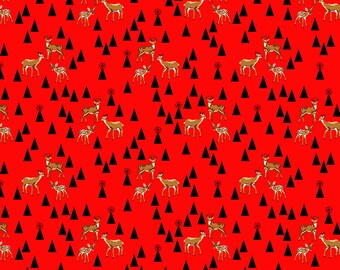 Holiday Homies Flannel - Road Trip Holly Berry Fabric