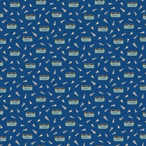 Around the Campfire - Camper Navy Fabric