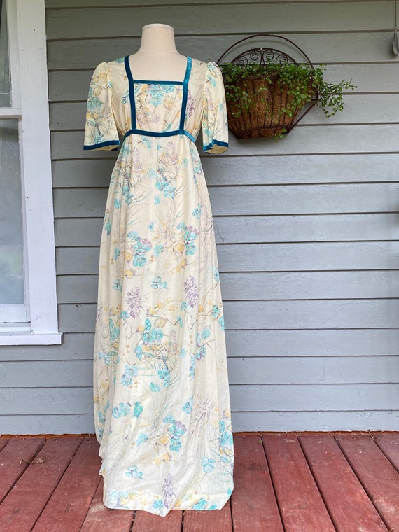 70s Handmade Maxi Dress with Empire Waist - image 4