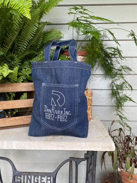 Denim handmade commemorative centennial tote for D