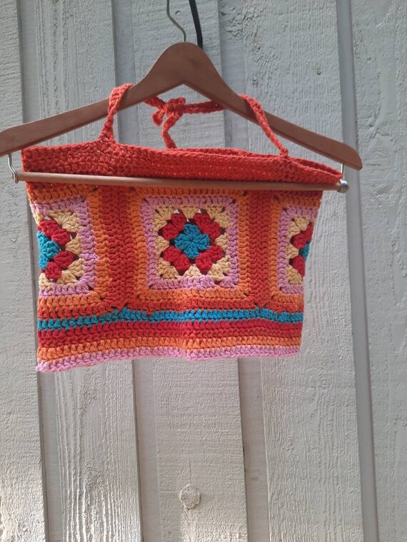 Granny Square Handmade Halter Top - image 5