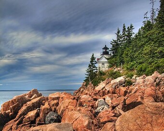 Bass Harbor Head Light Print, Travel Photography, Travel Photo, Lighthouse Print, Acadia National Park, Mount Desert Island, Maine, Vertical