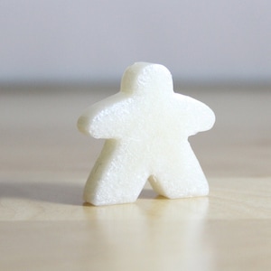 Metallic White Meeple - One of a Kind - Resin art, hand made boardgame pieces
