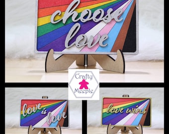 Mini Love Signs - Choose Love, Love Is Love, Love Wins - Rainbow Sign
