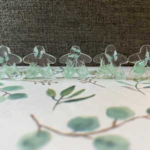Floral Butterfly Meeple - One of a Kind - Resin art, hand made boardgame pieces
