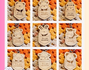 You Are Amazing - Zipper Pull - Keychain - Pocket Hug - Animal Friends - Keepsake - Thinking of You - Friendship Charm