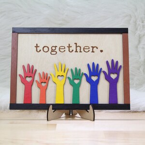 8&quot; Together Pride Home Decor - Rainbow Hands