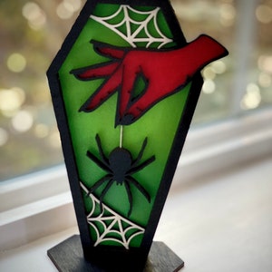 Witchy Spider Coffin Decoration - Spider - Witchy Decor