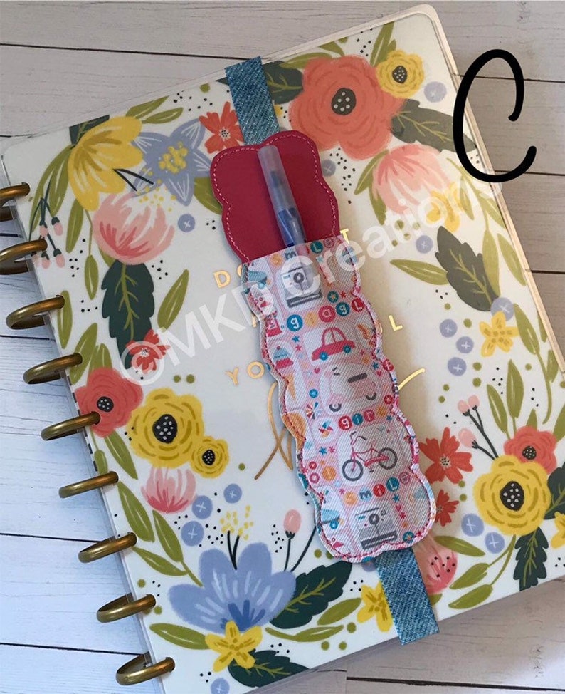 Elastic band pen holders for a planner notebook bookmark Etsy