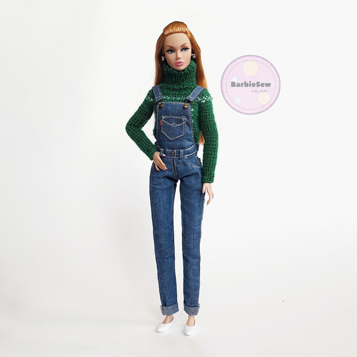 Denim overalls for dolls format 16 Barbie MTM fashionistas Etsy