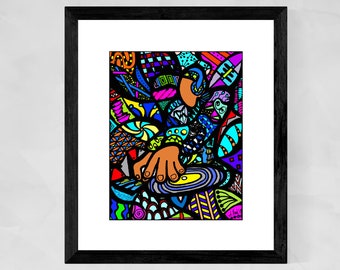 Hip Hop Posters, DJ Art Print, Hip Hop Art, Music Art Print, African American Art, Christmas gifts for him, Man Cave Decor