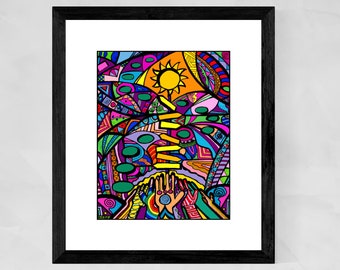 Andrea Nelson Watercolor Over Sharpie Abstract Inspirational Wall