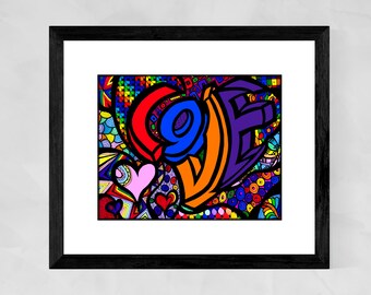 Love art print, Love sign, Love word art, Love wall decor, Love poster, Love graffiti wall art, Queer art, LGBTQ Christmas gifts