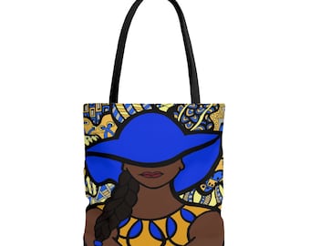 Sigma Gamma Rh tote bags, Large canvas tote, African American tote bag, Black women tote bags, Christmas gifts for black women, Black artist