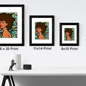 Black Woman Art, African American art prints, Art for black women, African woman, Black girl art print, Afro woman, Christmas gifts for mom image 3
